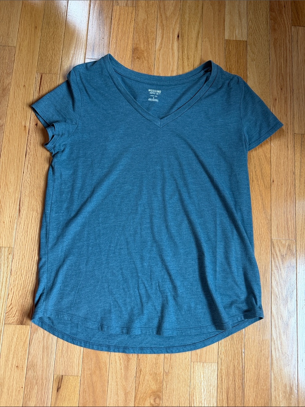 Mossimo Supply Co. Teal Short Sleeve V-Neck Tee